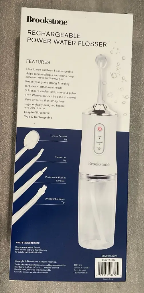 Brookstone Rechargeable Power Water Flosser