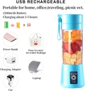 Portable and Rechargeable juicer Blender blue