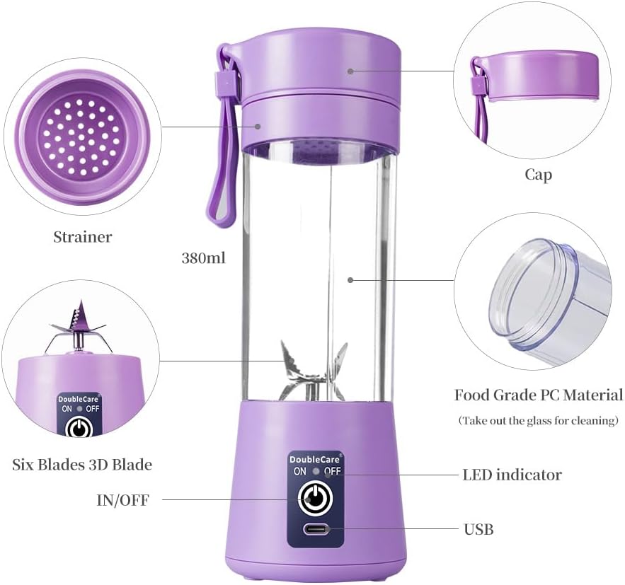 Portable and Rechargeable juicer Blender Purple