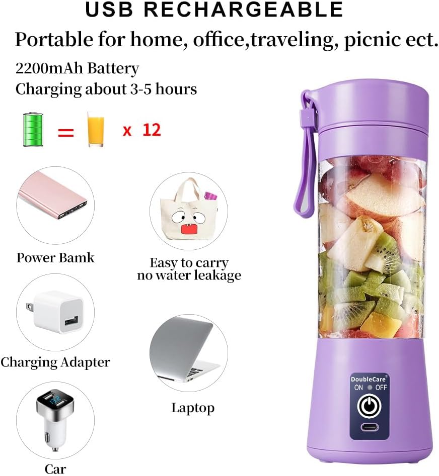 Portable and Rechargeable juicer Blender Purple