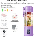 Portable and Rechargeable juicer Blender Purple