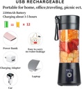 Portable and Rechargeable juicer Blender black 