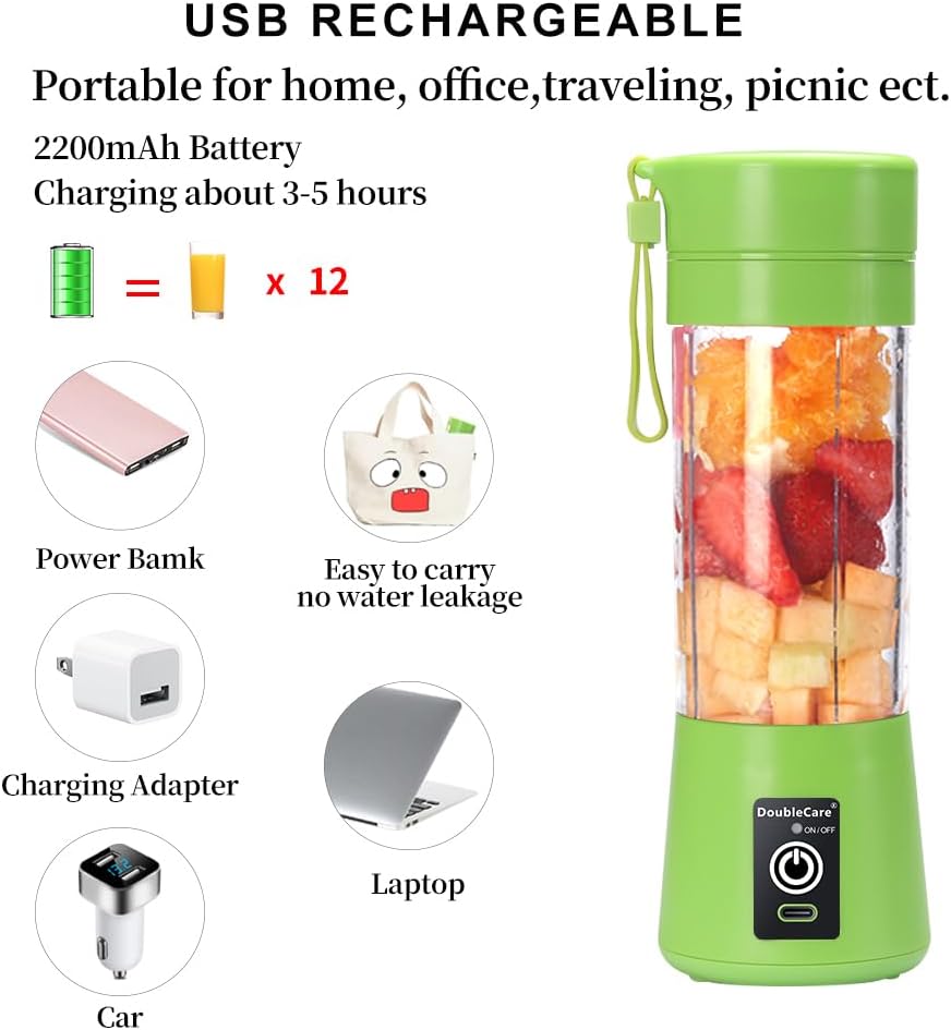 Portable and Rechargeable juicer Blender green