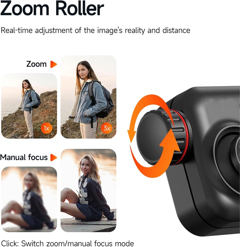 TOKQI 3-Axis Phone Gimbal Stabilizer for iPhone and Android with Magnetic Fill Light