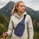 Double Layer Crossbody Bags for Women Men Shoulder Backpack Messenger Phone Bag Handbag Chest Pack for Hiking Travel Camping