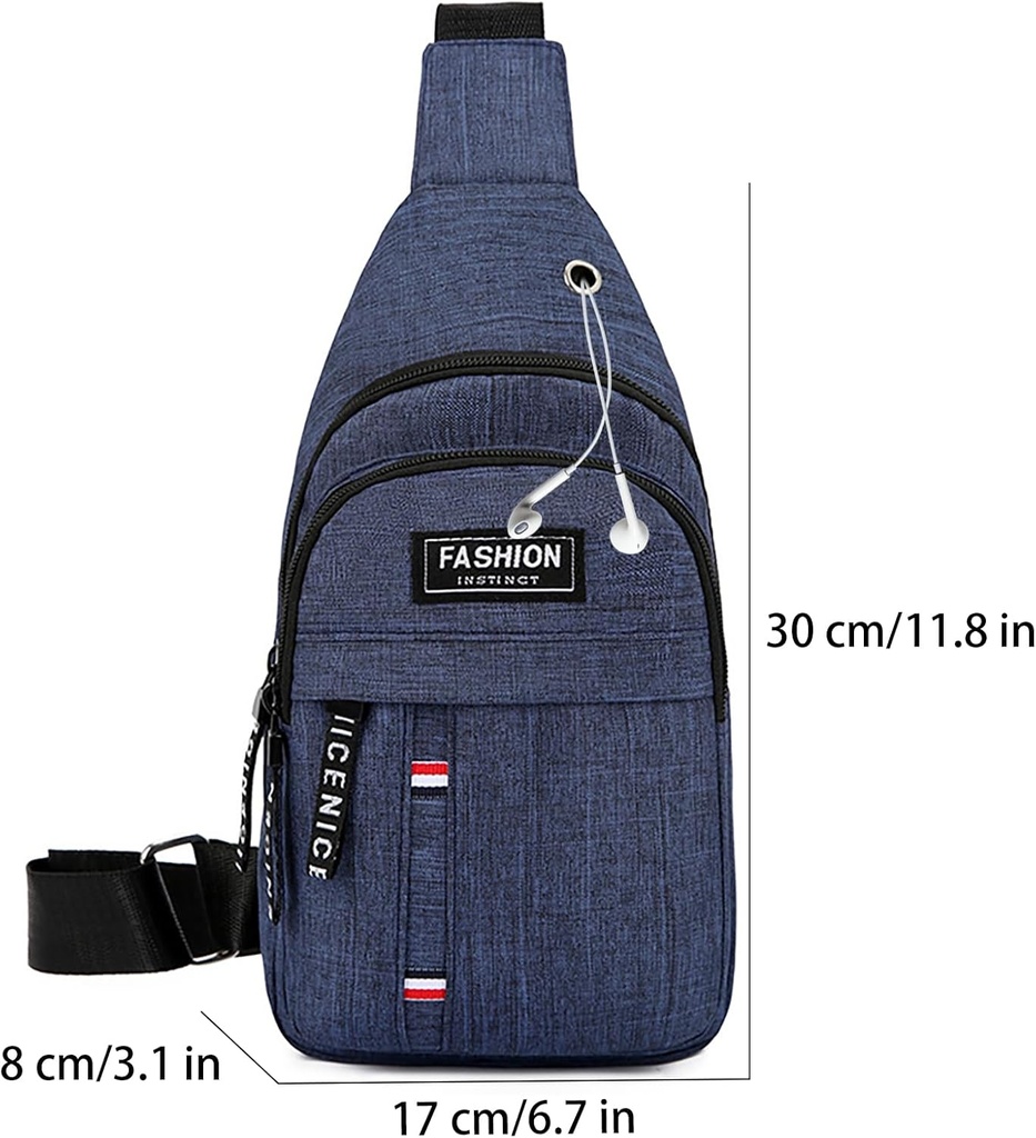 Double Layer Crossbody Bags for Women Men Shoulder Backpack Messenger Phone Bag Handbag Chest Pack for Hiking Travel Camping