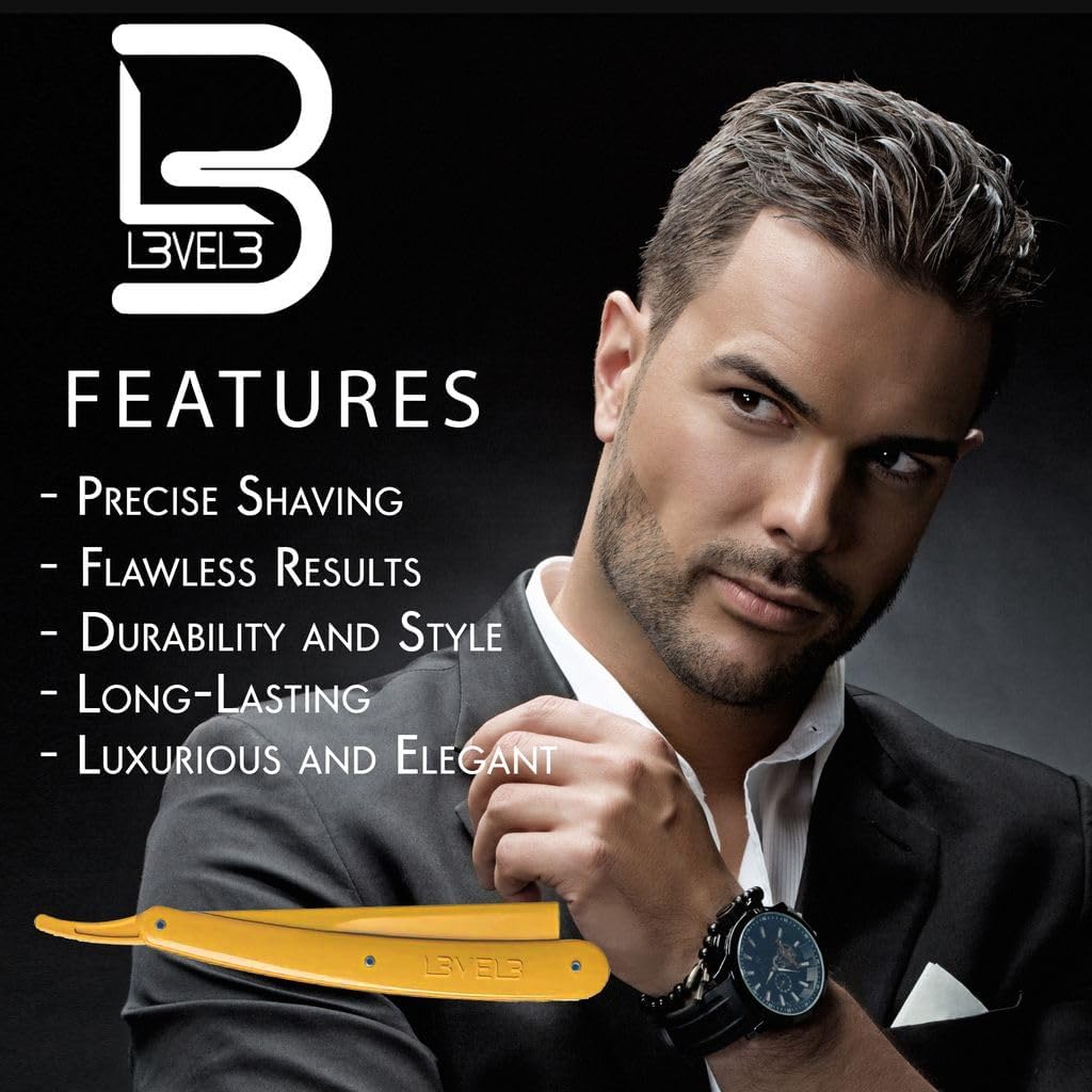 Level 3 Straight Razor Holder - Excellent Grip and Control - Precision Shaving Control - Level Three Straight Razor Holder