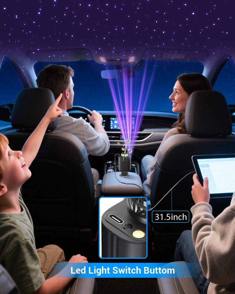 W&O STARLIGHT 5in1 Retractable Car Charger
