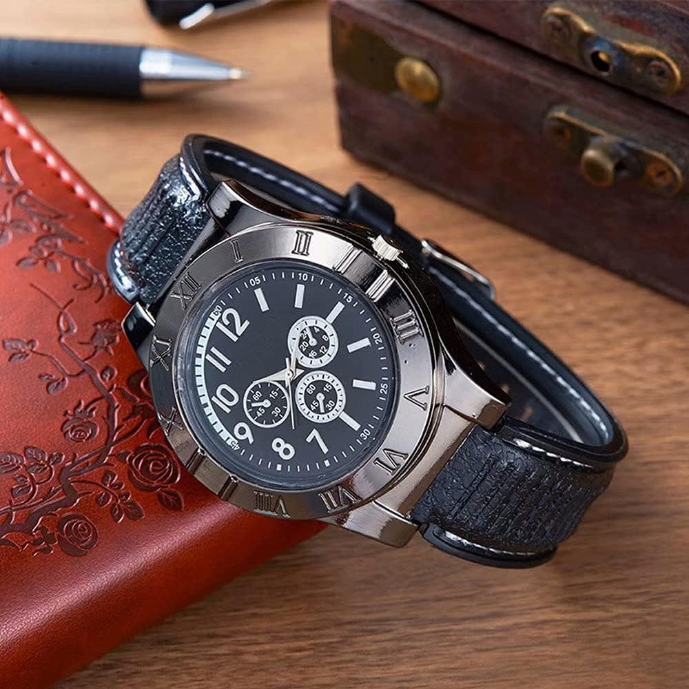 ENJOY-UNIQUE New Military USB Lighter Watch Men's Casual Wristwatches with Windproof Flameless Cigarette Cigar Lighter