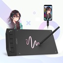 XENX Drawing Tablet Made from ABS Material, Featuring 8192 Pressure Sensitivity Levels, a Pen Resolution of 5080 LPI, a Reporting Rate of 266 PPS, Two Buttons, No Battery Required