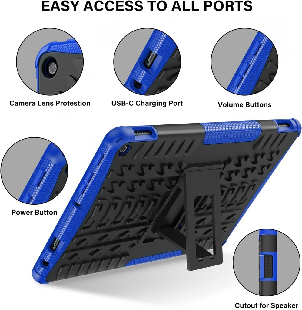 for 2023 Release Fire HD 10 Tablet Case(Fit 13th Generation Not Fit 11th/9th/7th Gen) Dual Layer Heavy Duty Shockproof Rugged Case with Kickstand for Kids, Also for 10in Sony Nokia