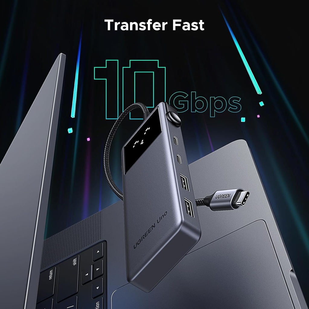 UGREEN Uno 6 in 1 USB-C Hub with 10Gbps USB-C & USB-A Data Ports 4K@60Hz HDMI 