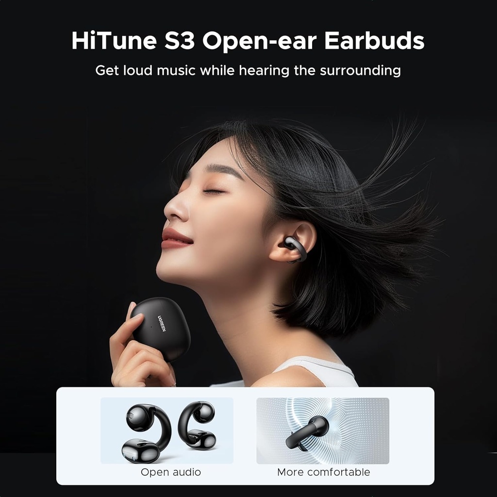 UGREEN HiTune S3 Open Ear Earbuds Bluetooth 5.4 Clip On 