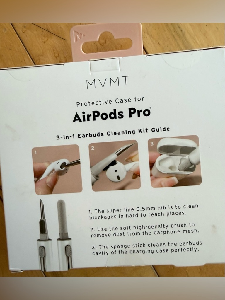 MVMT Silicone AirPods Pro Case with Carabiner and 3 in 1 Ear Bud Cleaning Kit
