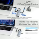 BENFEI USB C Hub 5-in-1 with 4K HDMI(Certified), 100W Power Delivery, 3 USB-A, Silicone Cable