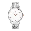 Giorgio Milano round stainless steel case with White dial Black LEATHER band 