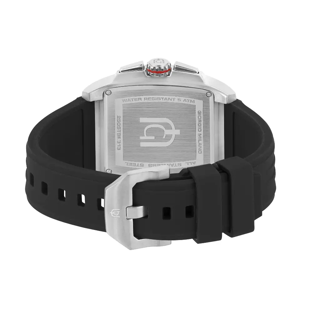 Giorgio Milano Square Chronograph stainless steel with black plated bezel MARCUS 250STBK313