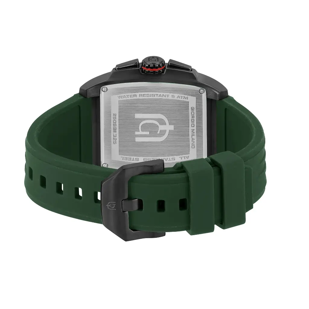 Giorgio Milano Square Chronograph stainless steel with black plated bezel MARCUS 250SBK325 