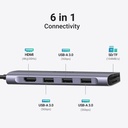 UGREEN Revodok USB C Hub 6 in 1 USB C Dongle 4K HDMI,