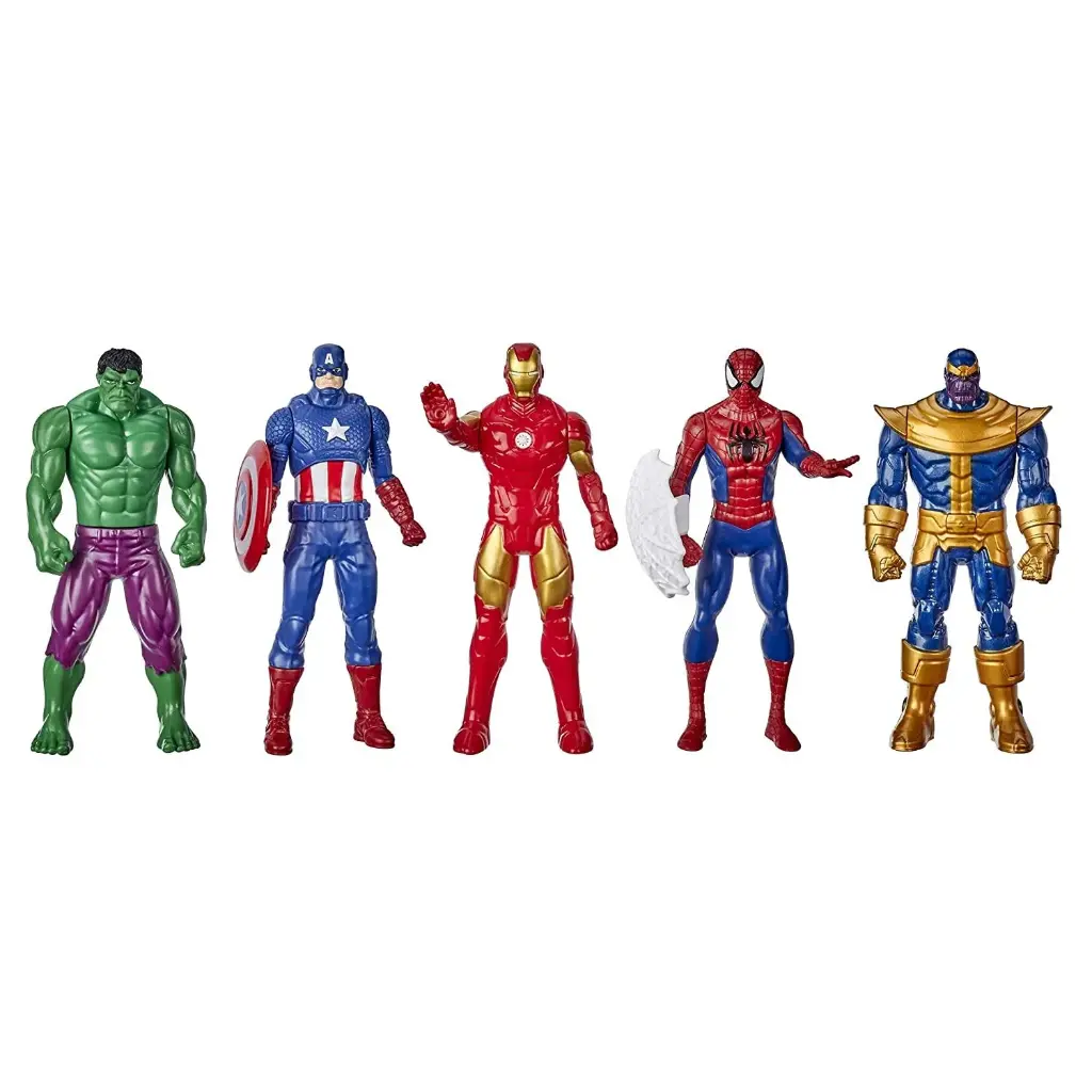 Marvel Avengers 5-Pack Action Figure Set, 6-inch Figures, Includes Iron Man, Spider-Man, Captain America, Hulk, Thanos