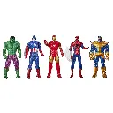 Marvel Avengers 5-Pack Action Figure Set, 6-inch Figures, Includes Iron Man, Spider-Man, Captain America, Hulk, Thanos