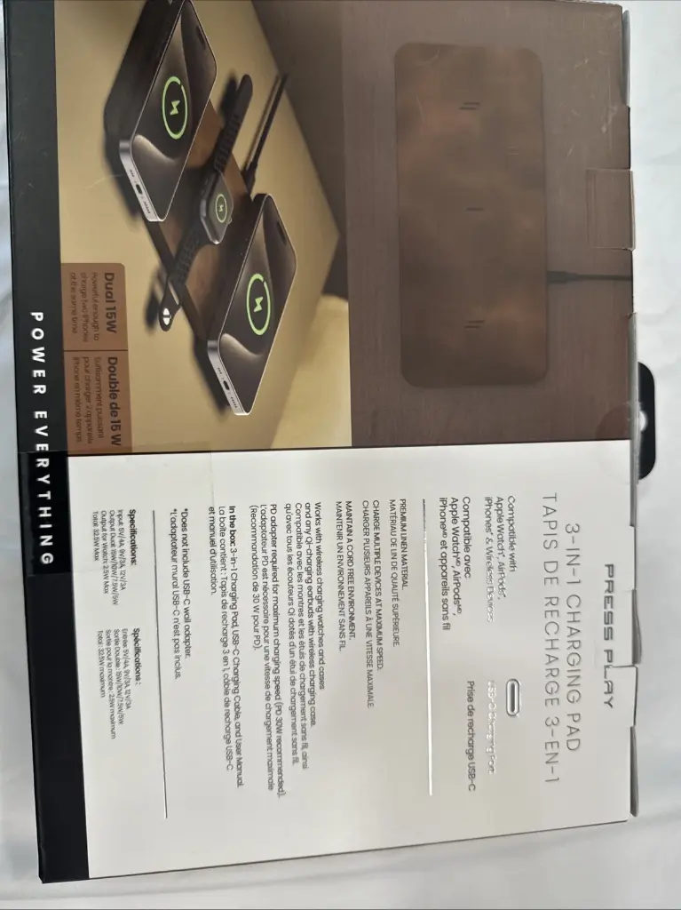 Press Play 3-in-1 Charging Pad Charge two phones at the same time