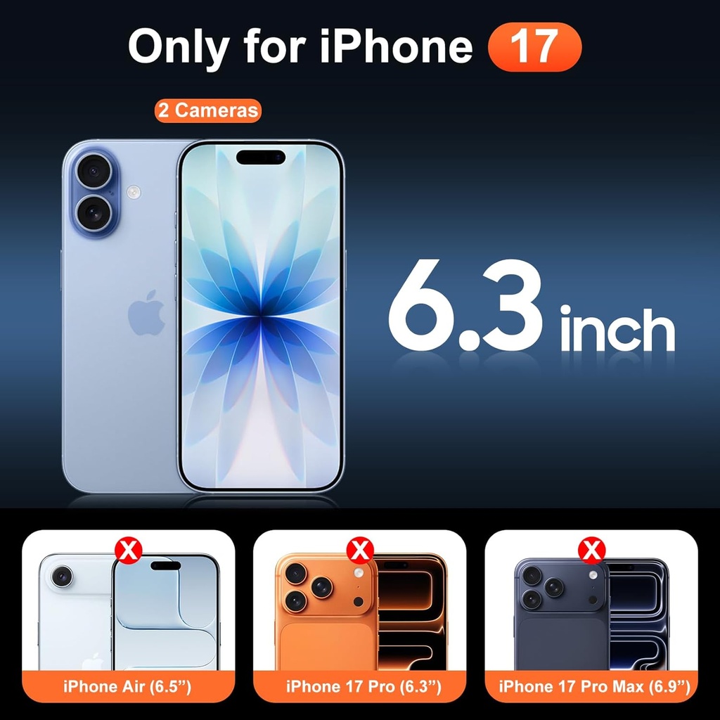 Temdan for iPhone 17 Case Clear with Screen Protector