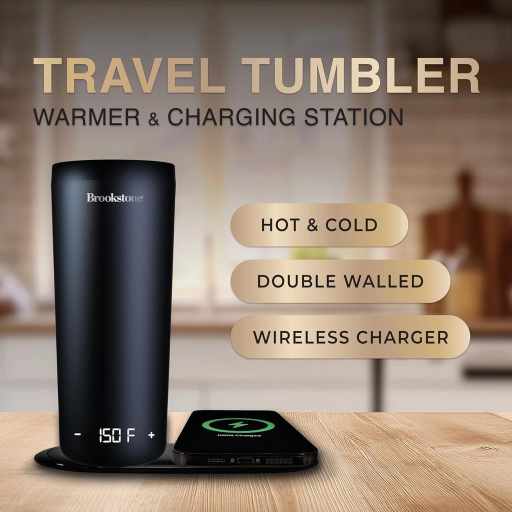Brookstone Travel Tumbler Warmer & Charging Station
