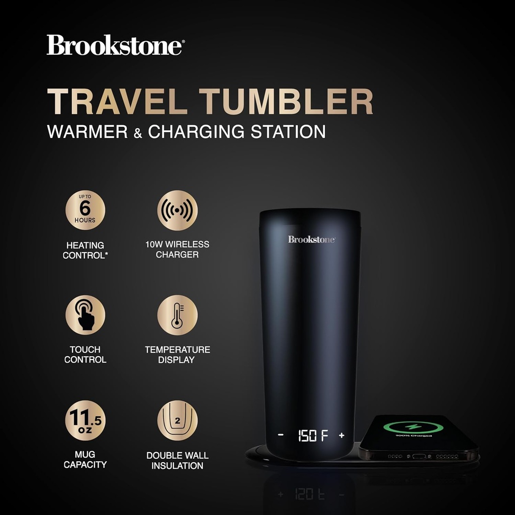 Brookstone Travel Tumbler Warmer & Charging Station