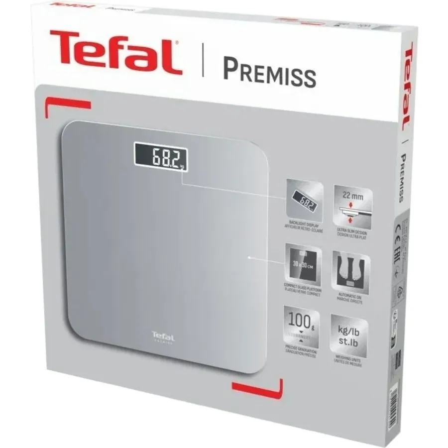 Tefal Premiss Bathroom Scale GREY PP1801VD 