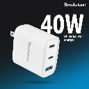 Brookstone - 40W Power Delivery 3-Port Ultra Fast Charging Wall Charger (White) 
