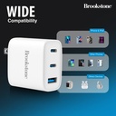 Brookstone - 40W Power Delivery 3-Port Ultra Fast Charging Wall Charger (White) 
