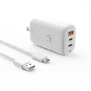 LAX 65W Wall Charger with 2 USB-C, 1 USB-A and Travel Pouch