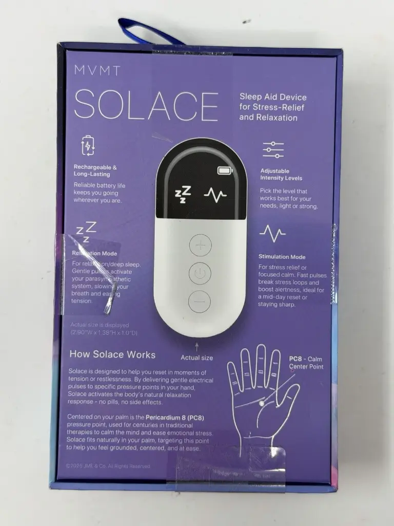 MVMT Solace Sleep Aid Device for STRESS Relief & Relaxation in Blk Silver & Wht