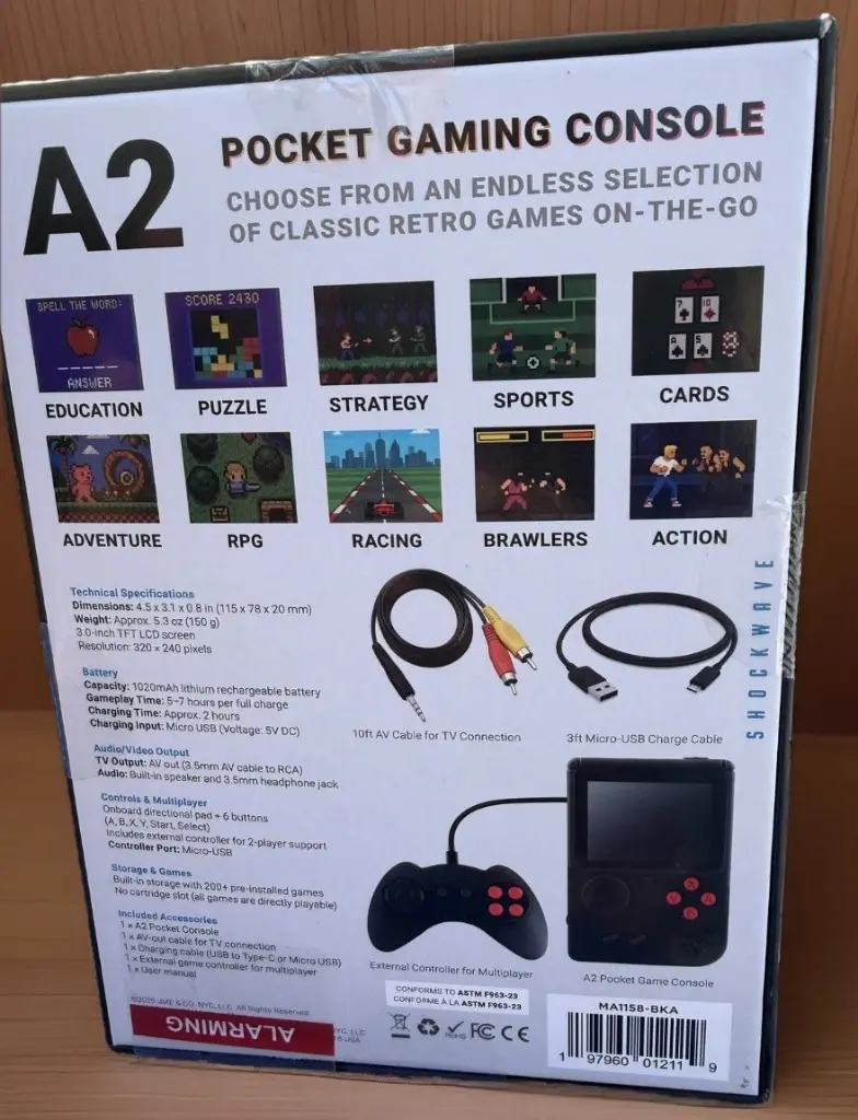 Shockwave a2 pocket gaming console 200 classic games