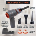 Pocket Vac PRO Handheld Vacuum and Docking Station, Compact Wireless Vacuum Cleaner