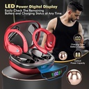 HAOYUYAN SWEAT PROOF SPORT EARBUDS , RED