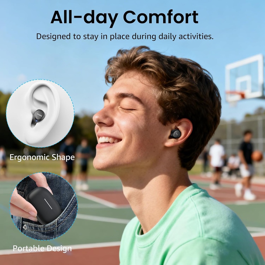 TOZO A1 True Lightweight wireless Earbuds Waterproof headphones , Black 