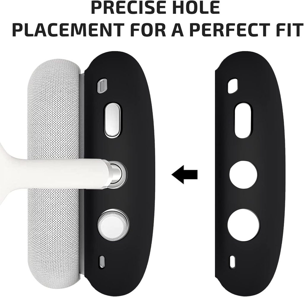 Apple Airpods Max Headphones Silicone Ear Case Cover, Anti-Scratch Ear Pad Case Cover / Ear Cups Cover / Headband Cover Black 