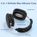 Apple Airpods Max Headphones Silicone Ear Case Cover, Anti-Scratch Ear Pad Case Cover / Ear Cups Cover / Headband Cover Black 