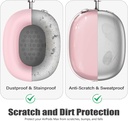 Apple Airpods Max Headphone 4 in 1 Ear Pad Covers/Ear Cups/Headband Cover , Clear pink
