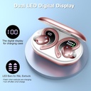 PEFUPEW Wireless Earbuds, Over Ear Buds With ENC Noise Cancelling Mic, 48H,  Earhooks, Stereo Deep Bass, IP7 Waterproof for Workout, Rose Gold