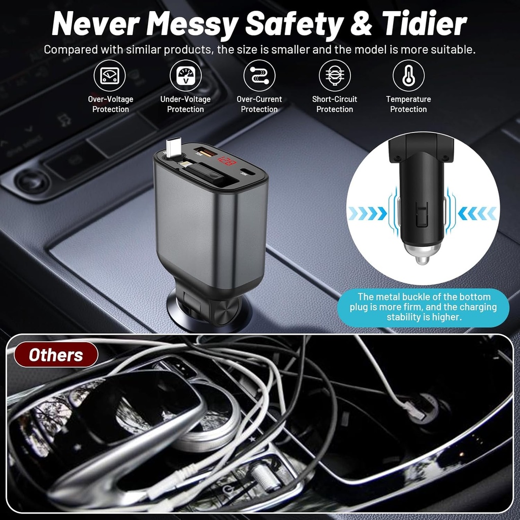2 in 1 Retractable Car Charger