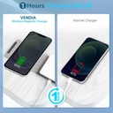 VEMDIA 20W 3 in 1 Foldable Wireless Charger, Wireless Charging Station, Charging Station for Multiple Devices, Magnetic Mag-Safe Travel Charging Pad for iPhone 15 14 13 12 