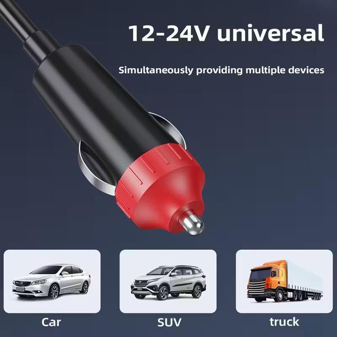 200W Car Power Inverter with 4 USB Ports, 110V AC Car Plug Adapter, Fast Charger 12V DC to AC Converter, Type-C