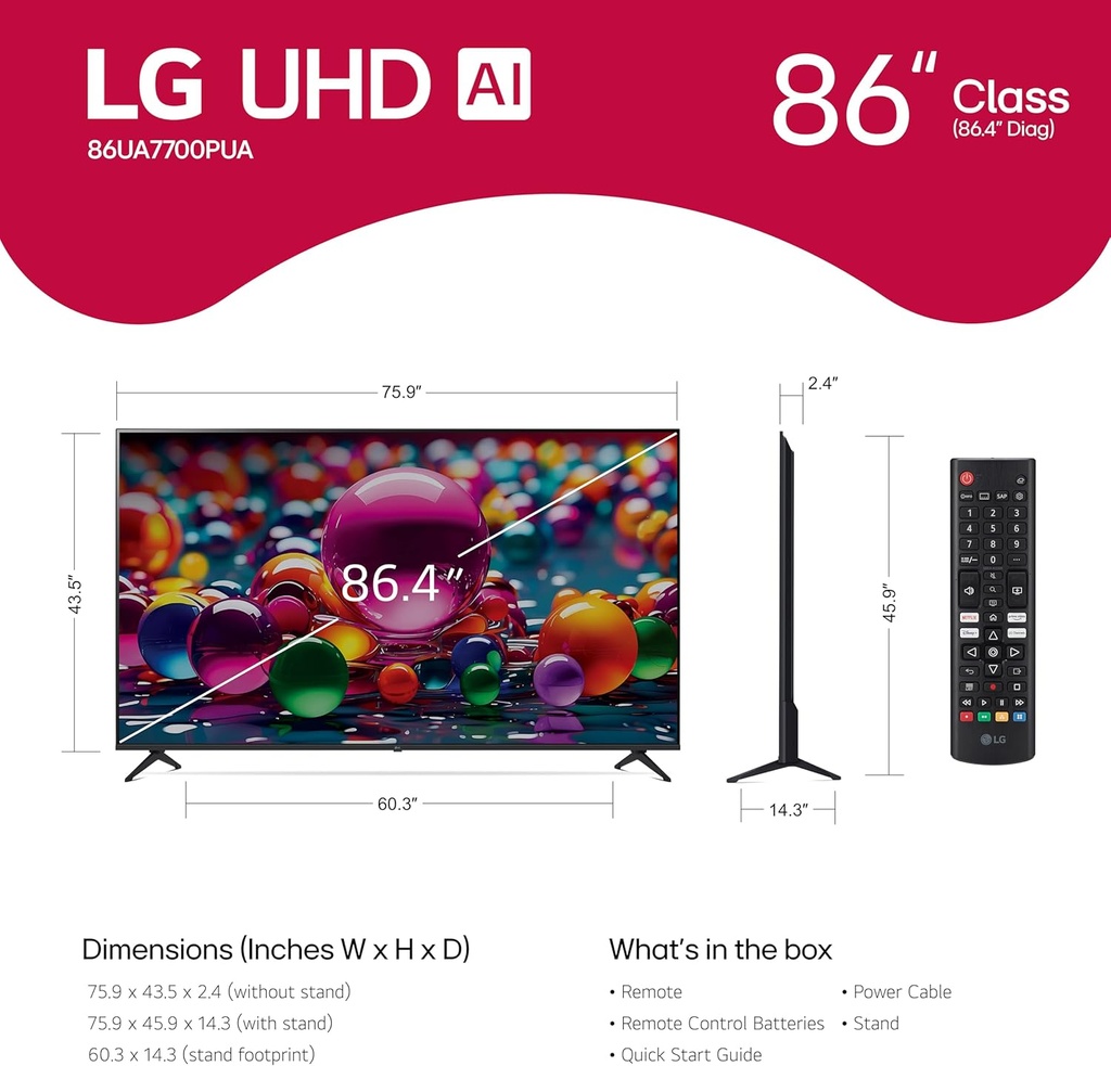 LG UHD AI THINQ  86"TV 86UQ70 