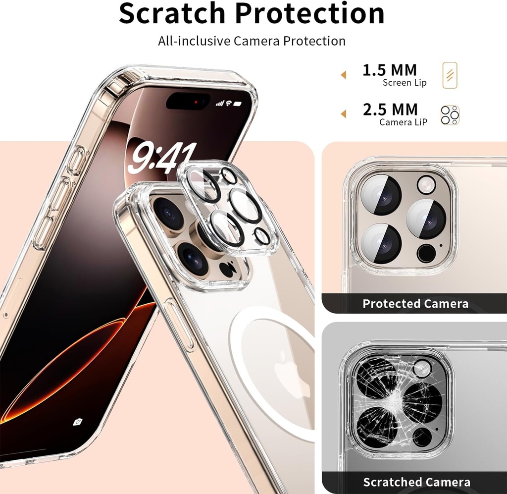 LWLFEKA iPhone 16 Pro Max Case with Privacy Screen Protectors & Full Camera Cover