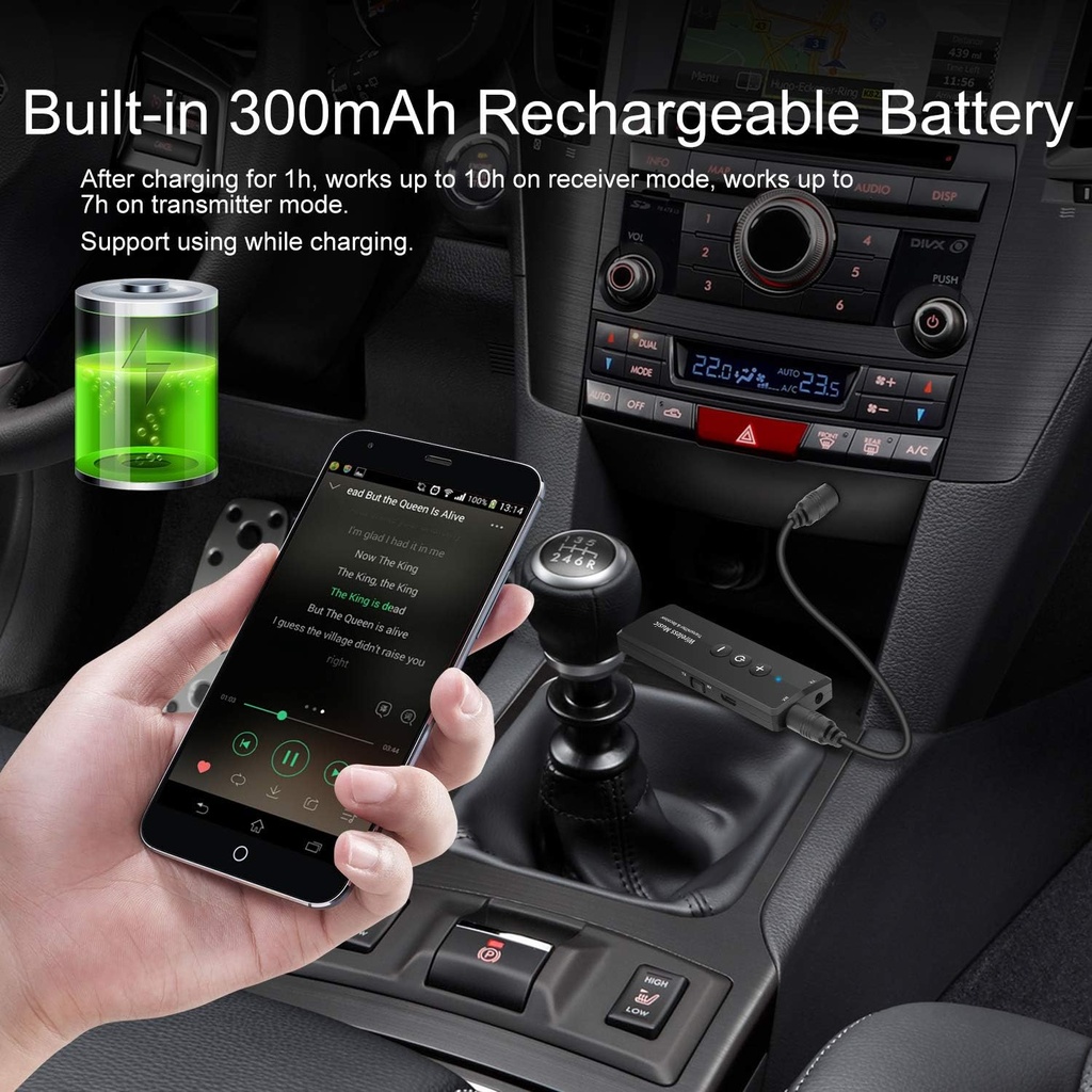 3 IN 1 Portable Transmitter wireless Rechargeable Transceiver Adapter for tv ,pc,car
