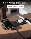 INIU 3 in 1 Charging Station Multiple Devices for Apple, 15W Magnetic Foldable Travel Wireless Charger for iPhone 16 pro max 15 14 13 12 Series, 