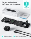 INIU 3 in 1 Charging Station Multiple Devices for Apple, 15W Magnetic Foldable Travel Wireless Charger for iPhone 16 pro max 15 14 13 12 Series, 